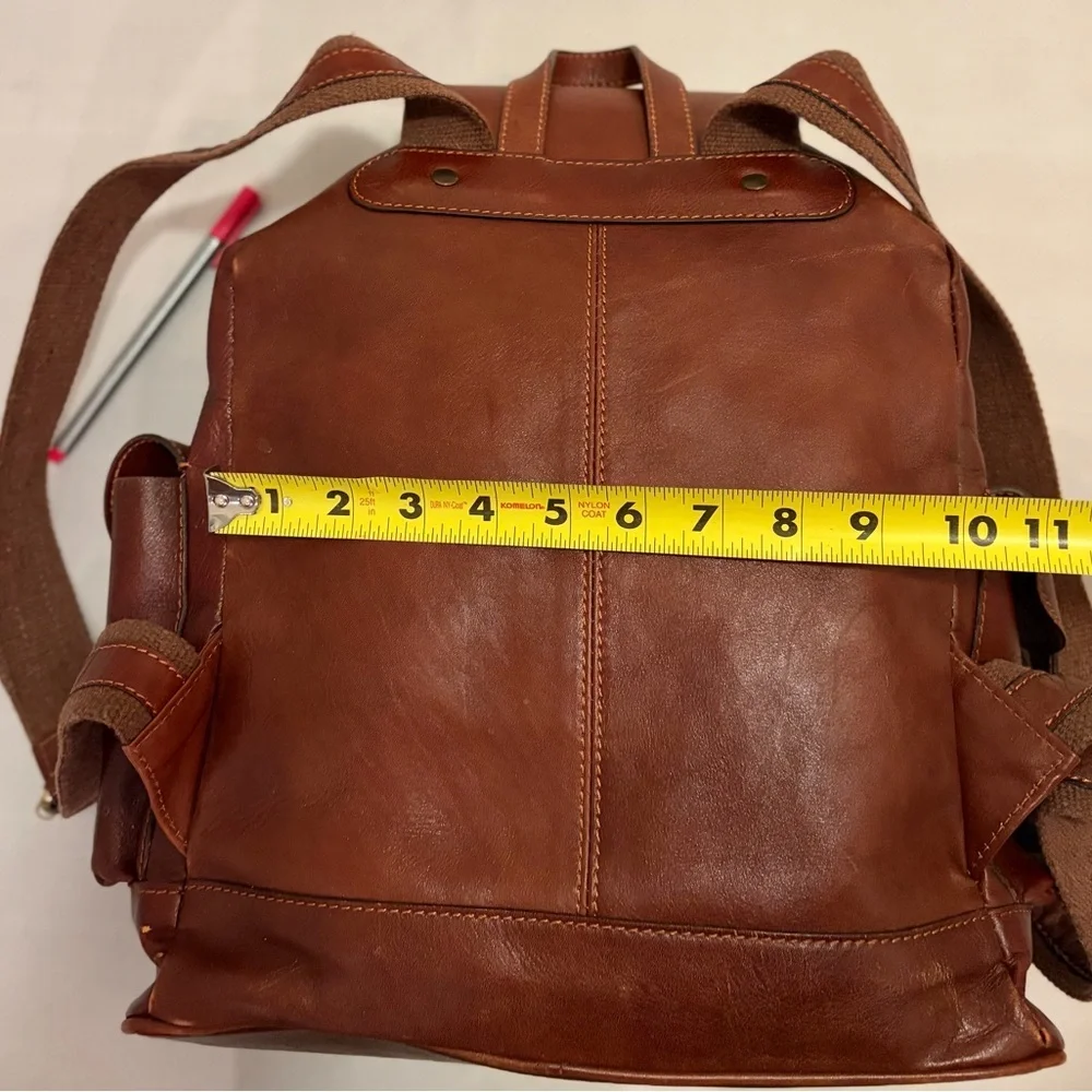 Old Angler Firenze Backpack Leather 3 Pockets Compartment Laptop Backpack